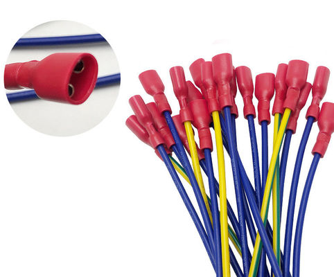 Custom 2.8mm 4.8mm and 6.3mm Fully Insulated Female Spade Connectors and Wire Harness Assembly Made in China