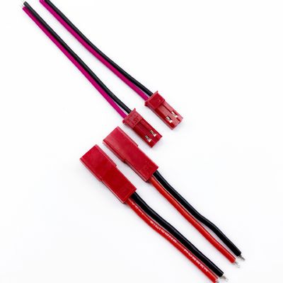 Custom-Manufactured Wire Harness  JST 2pin Male and Female Connector with 26AWG Silicone Cable Assembly