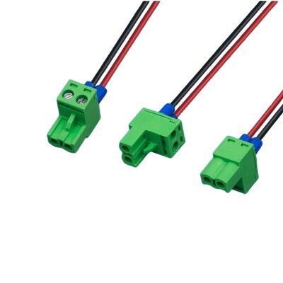 Customized 5.08mm Terminal Block Connecting Cable with 3.81mm Green Terminal Block and 3.81mm Phoenix Terminal Cable Assembly by Electronic Wire Harness Manufacturer