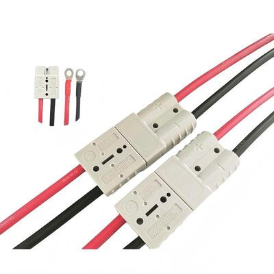 Custom Battery Adapter Connector with Ring Terminal | High-Current 120A Connector Split 2 X 50A Connectors and  Extension Cable Battery Charging with Bare Copper Conductors | China Manufacturer