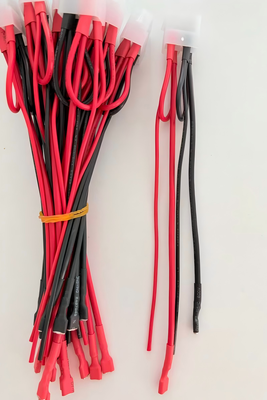 Precision Terminal Wire Assembly | Custom Black and Red 5.08mm Big 4D 2Pin 105℃ PVC Harness for Lithium Battery | ROHS Compliant Made in China