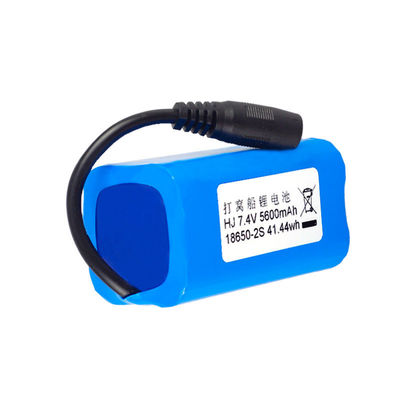 BMS Protected 18650 Battery Pack | Samsung Custom 7.4V 5600mAh Lithium Ion Battery with DC Connector for Robotics | IEC62133 China Factory