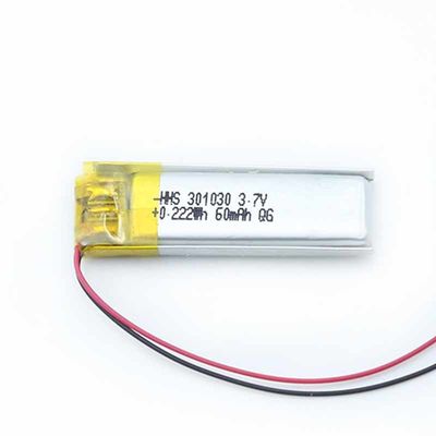 Bluetooth MSDS 3.7V 60mAh Polymer Battery Pack 1C Discharge