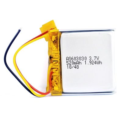 Overcurrent Protection 520mAh 3.7 V Li Ion Polymer Battery PL603030