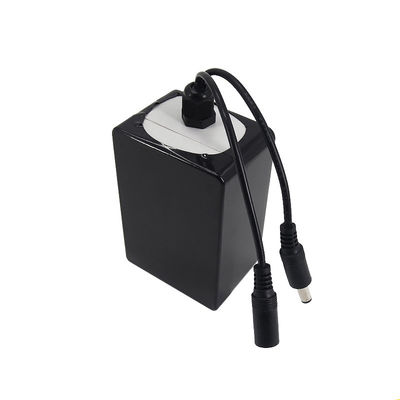 18650 Battery Pack | 7.4V 6000mAh Black Metal Case Dual DC Interface Lithium Battery Pack for Solar Power Systems | Over Current Protection | ROHS Compliant Made in China