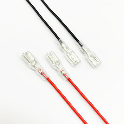 Custom 2.8/4.8/6.4mm Female Spade Quick Connectors Wire Crimp Terminal Block with Insulating Sleeve and 20cm Wire Harness Assembly