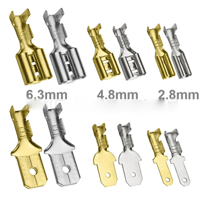 2.8mm 4.8mm and 6.3mm Female Spade Crimp Terminal with Insulating Sleeve and Wire