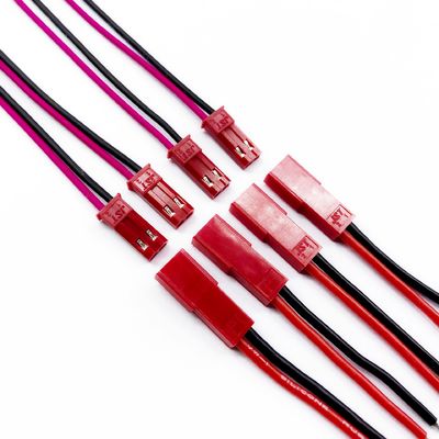 Custom-Manufactured Wire Harness  JST 2pin Male and Female Connector with 26AWG Silicone Cable Assembly