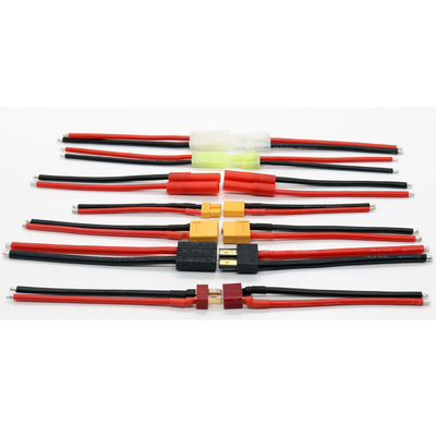 XT90 XT60 XT30 male and female Conector 10/12/14/16AWG 200mm 250mm Silicone Wire Cable For RC Airplane Drone Battery