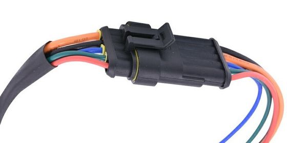 Custom 110/187/250 Female Flag Spade Terminal Connector Wiring Harness with Waterproof Plug for Automotive Stereo