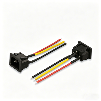 AC Power Socket Connection Electrical Harness — 6.3mm Spade Terminals, 3-Pin IEC-Style Connector — High-Temperature Terminal Wire for Electrical Equipment