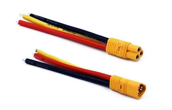 Wire Harness Suppliers Amass MT60 3.5MM Male Female Connector Plug 30CM 12CM Wire Silicone Cables — 3-Pin XT60 Connector Terminal Wire for Electric Vehicles, RC Models, Drones, and Lithium Batteries