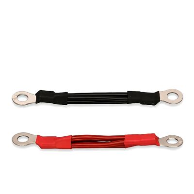 Custom Cold Pressed  Black Red Crimping Terminal Ring Electric Industrial Cable Assembly, Grounding Wire Harness