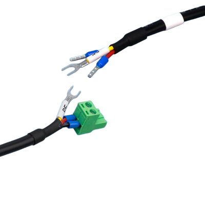 Customized 5.08mm Terminal Block Connecting Cable with 3.81mm Green Terminal Block and 3.81mm Phoenix Terminal Cable Assembly by Electronic Wire Harness Manufacturer