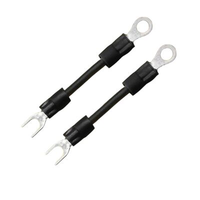 Custom-Manufactured Wire Harness with Ring-to-U-Fork Cold-Pressed Terminal Wire — 0.75 mm² Yellow-Insulated Green Grounding Cable Assembly (RV1.25-4S Terminal)