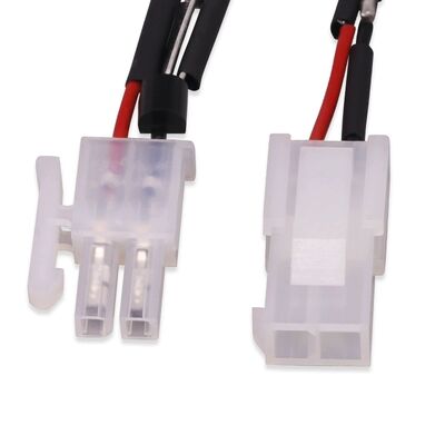 Custom TO-92 Through-Hole Transistor Cable Assembly Fitted with 5557 Connector and Heat-Shrink Tubing — Male/Female Interconnect Cable