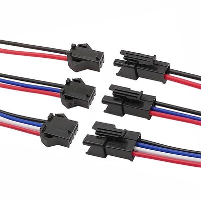 OEM Custom Wire Harness | SM Male-Female Connector Cable (2.54mm Pitch) — Wire-to-Wire Battery Charging Interface, 2P/3P/4P Terminal Power Cord for LED Lights | China Factory Low MOQ