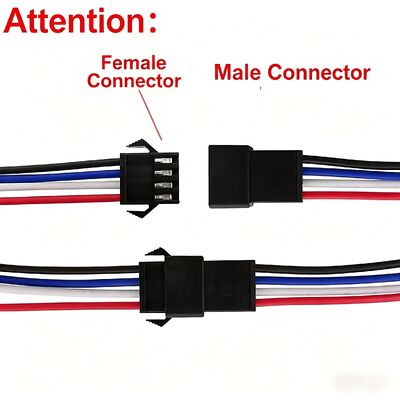 OEM Custom Wire Harness | SM Male-Female Connector Cable (2.54mm Pitch) — Wire-to-Wire Battery Charging Interface, 2P/3P/4P Terminal Power Cord for LED Lights | China Factory Low MOQ