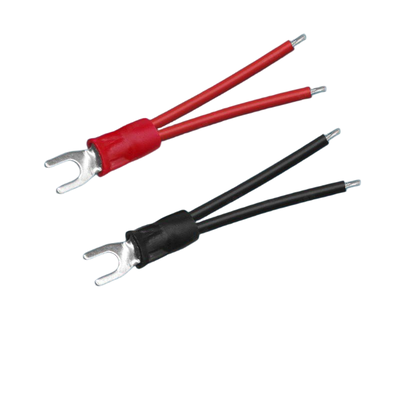Custom Terminal Wire Harness | 2-pin Power Cable Assembly with Fork Terminals for Power and Signal Transmission  | Made in China Factory