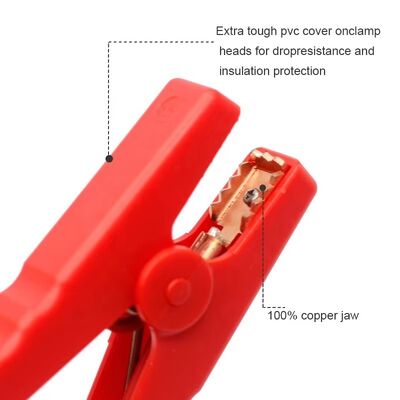 Custom Battery Connection Cable | Red/Black Alligator Clip Battery Test Cable | 10AWG 500mm with Signal Wire and Emergency Power Cord | China OEM Manufacturer