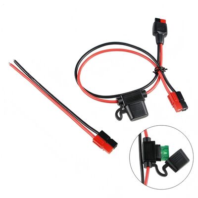 Precision Terminal Wire Assembly | Custom Anderson Connector with an Inline Fuse Holder Power Cable Harness for Battery Energy Storage | ROHS Compliant Made in China