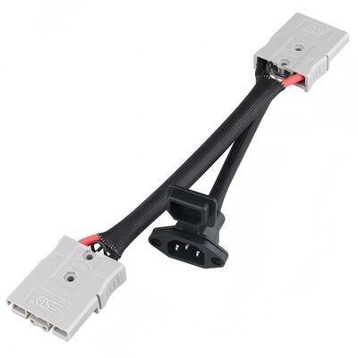 Custom Electric Vehicle Battery Harness | Anderson-Style 1-to-2 Power Splitter Cable Harness for Multiple Devices | China OEM Manufacturer