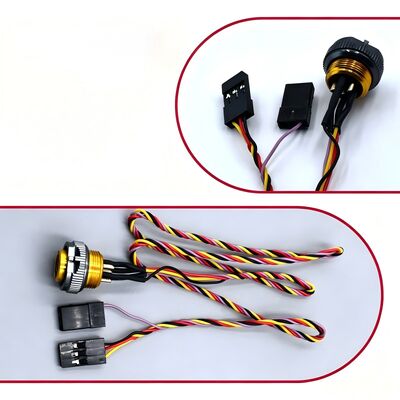 OEM Custom Wiring Harness | High Quality JR Servo Connector Cable with PC7 Panel Mount Plug | 4-Core Anti-Interference Twisted Wire for RC Models or Industrial Automation | China Factory