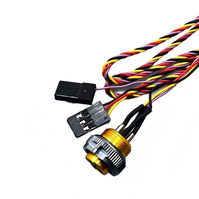 OEM Custom Wiring Harness | High Quality JR Servo Connector Cable with PC7 Panel Mount Plug | 4-Core Anti-Interference Twisted Wire for RC Models or Industrial Automation | China Factory
