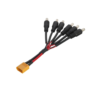 XT60 to DC 5.5x2.1mm 1-to-6 Parallel Charging Cable Assembly for RC Accessories | Custom Wire Harness Manufacturer | ROHS Compliant Made in China
