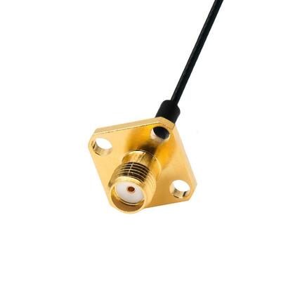 Precision Terminal Wire Assembly | Custom RG1.13 RF Coaxial Cable, IPEX/U.FL Female to SMA Female 4-Hole Flange Connector for Drone Antenna Wiring Harness | ROHS Compliant Made in China