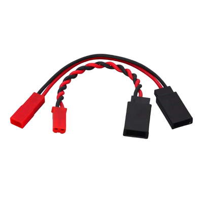 China Custom Cable Assembly Manufacturer | Custom 2.54mm 2Pin Twisted Pair Cable, Red Straight Dupont to Angled Dupont Connector Wire Harness for Meteorological Drone