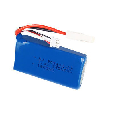 IEC62133 Certified | Rechargeable Lithium Polymer Battery | 7.4 Volt 2S 1500mAh 11.1Wh Li Polymer Battery Pack for Small RC Models | China Manufacturing Factory
