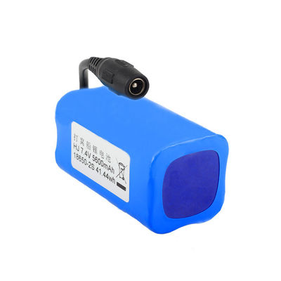 BMS Protected 18650 Battery Pack | Samsung Custom 7.4V 5600mAh Lithium Ion Battery with DC Connector for Robotics | IEC62133 China Factory