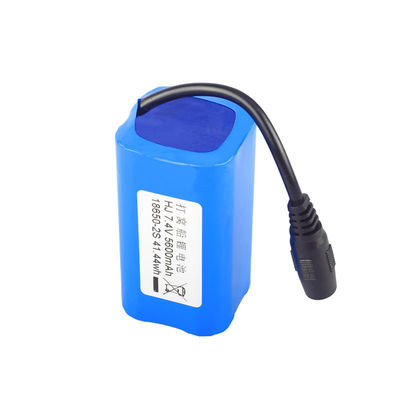 BMS Protected 18650 Battery Pack | Samsung Custom 7.4V 5600mAh Lithium Ion Battery with DC Connector for Robotics | IEC62133 China Factory