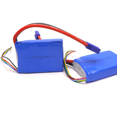 Rechargeable Lithium Polymer Battery | 40C High Power 14.8V 1800mAh Lithium Polymer Battery Pack for High-power Robotics | UN38.3 Compliant Made in China