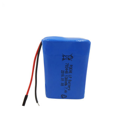 MSDS Certified | Rechargeable Lithium Polymer Battery | 1300mAh 7.4 Volt Lipo Battery Pack Cobalt Oxide for Small Security Cameras | China Manufacturing Factory