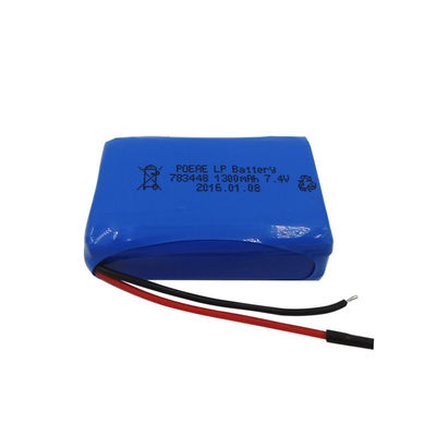 MSDS Certified | Rechargeable Lithium Polymer Battery | 1300mAh 7.4 Volt Lipo Battery Pack Cobalt Oxide for Small Security Cameras | China Manufacturing Factory