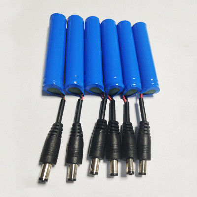 OEM ODM 18650 Battery Pack | 3.7 V Li -ion 2200mah 18650 Rechargeable Lithium Battery with a Male DC Barrel Jack Connector for LED Light