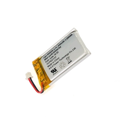 CV Charge 350mAh 3.7 V Lithium Battery Pack Within 1C Rate