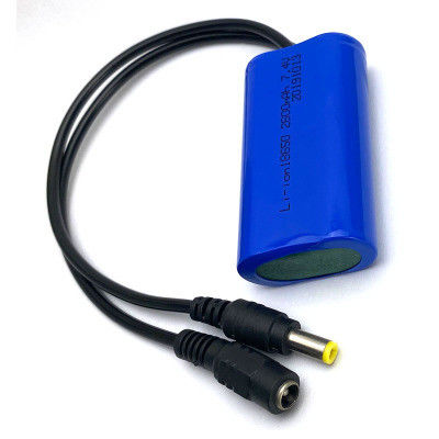 Rechargeable 18650 Battery Pack | 2000mah 7.4V Compact 2-Cell Lithium Battery Pack with Dual DC Ports  for Miner Lamp  | ROHS Compliant Made in China