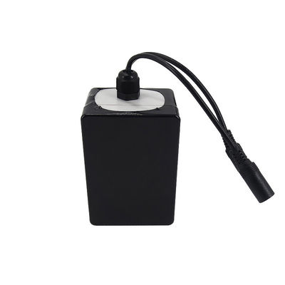 18650 Battery Pack | 7.4V 6000mAh Black Metal Case Dual DC Interface Lithium Battery Pack for Solar Power Systems | Over Current Protection | ROHS Compliant Made in China