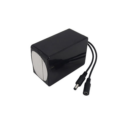 18650 Battery Pack | 7.4V 6000mAh Black Metal Case Dual DC Interface Lithium Battery Pack for Solar Power Systems | Over Current Protection | ROHS Compliant Made in China
