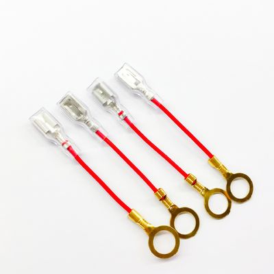 Custom 2.8mm 4.8mm and 6.3mm Female Spade Crimp Terminal with Electrical Insulating Sleeve and Wire Harness