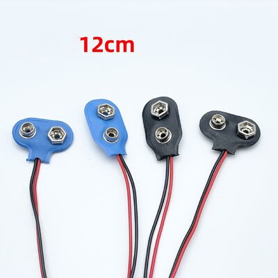 9V Battery Connector, T-Type 9 Volt Buckle Connector Hard Plastic Shell Used in Student Experiment,or Other Equipment with Battery