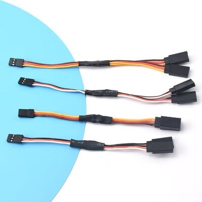 Made in China Custom Cable Assembly | UL Listed 3Pin JR Futaba Servo Y Splitter Cable 1 to 2 Servo Heat Shrink Reinforced Signal Extension Wire Harness for RC Plane