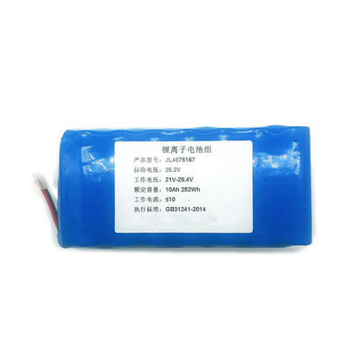 Custom 4S 5S 6S 7S 18650 Battery Pack | MSDS 25.2V 10Ah Rechargeable Lithium Battery Packs for Portable Energy Storage | ROHS Compliant Made in China
